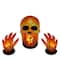 8.5" Lighted Orange Skull & Hands Outdoor Halloween Decoration